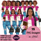 High School Teen Girl Clipart PNG | Diverse Teen Girls Clipart | Fashion Teen Girls | School Girl Graphics | Teenager PNG