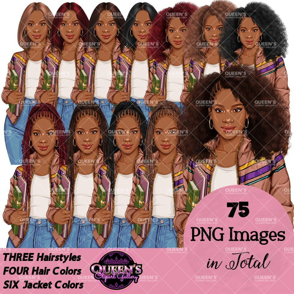 Student Clipart PNG | Teen Girl Clipart | School Girl Clipart | Student PNG | Educational Clipart
