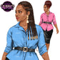 African American professional woman clipart PNG featuring braided hair, blue blouse, business attire, and alternate natural hair pose with transparent background.