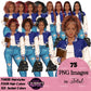 High School Teen Girl Clipart PNG | Diverse Teen Girls Clipart | Fashion Teen Girls | School Girl Graphics | Teenager PNG