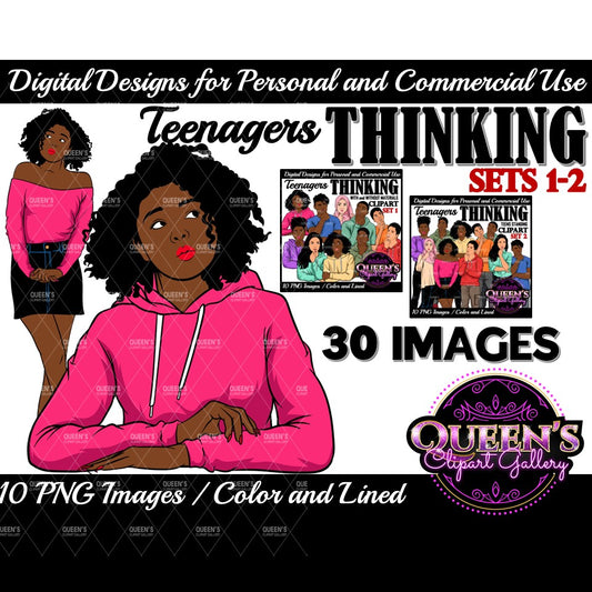 Teenagers, Male Teen Clipart, Female Teen Clipart, Teenager Girl Clipart, Teenager Boy Clipart, Student Boy Clipart, Teens Thinking, Student