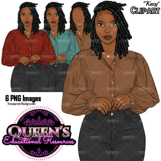 Black Woman Clipart PNG | Natural Hair Woman Clipart | Professional Woman PNG | Business Woman Illustration | Office Fashion Clipart