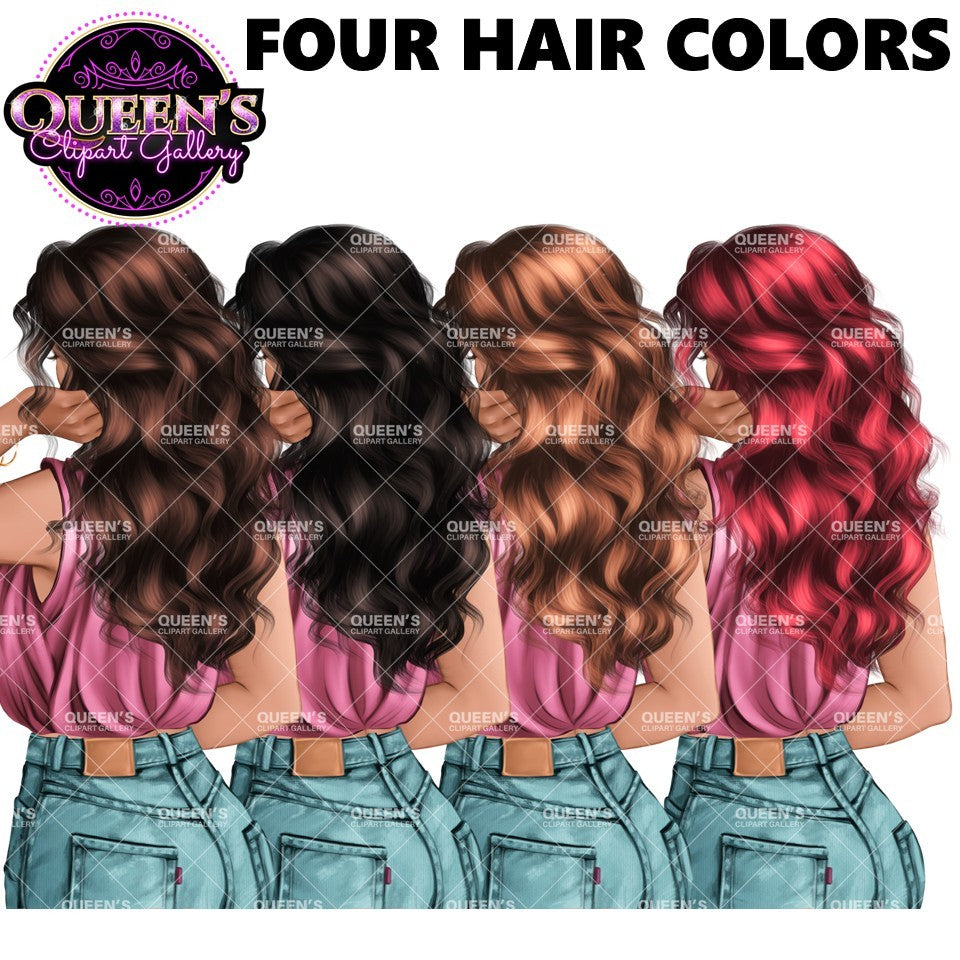 Back View Clipart | Back Turned | Fashion Girl Clipart | Fashion Illustration | Fashion Clipart | Planner Cover | Girl Clipart | Planner Girl