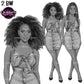 Black and white African American woman clipart featuring natural Afro and braided hairstyles with stylish summer crop top and mini skirt outfits.
