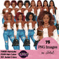 High School Teen Girl Clipart PNG | Diverse Teen Girls Clipart | Fashion Teen Girls | School Girl Graphics | Teenager PNG