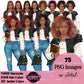 High School Teen Girl Clipart PNG | Diverse Teen Girls Clipart | Fashion Teen Girls | School Girl Graphics | Teenager PNG