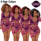 Floral swimsuit clipart PNG featuring a stylish  African American woman in a floral bathing suit with sheer cover-up and multiple hair colors and transparent background. Fashion woman clipart PNG, stylish female illustration for planners, websites, branding, and commercial use.