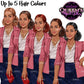 African American woman clipart with curly ponytail in multiple hair colors and pink blazer, PNG with transparent backgrounds.