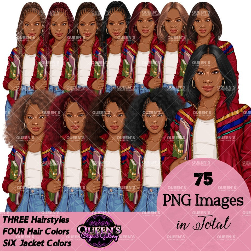 Student Clipart PNG | Teen Girl Clipart | School Girl Clipart | Student PNG | Educational Clipart