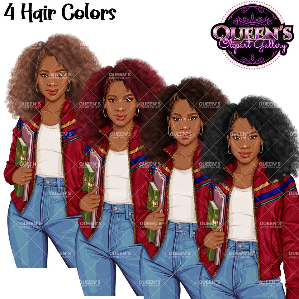 Student Clipart PNG | Teen Girl Clipart | School Girl Clipart | Student PNG | Educational Clipart