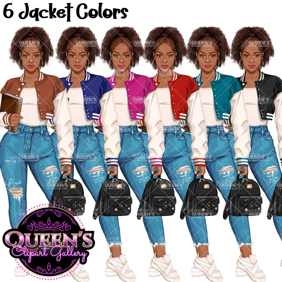High School Teen Girl Clipart PNG | Diverse Teen Girls Clipart | Fashion Teen Girls | School Girl Graphics | Teenager PNG