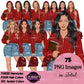 High School Teen Girl Clipart PNG | Diverse Teen Girls Clipart | Fashion Teen Girls | School Girl Graphics | Teenager PNG