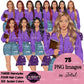 High School Teen Girl Clipart PNG | Diverse Teen Girls Clipart | Fashion Teen Girls | School Girl Graphics | Teenager PNG