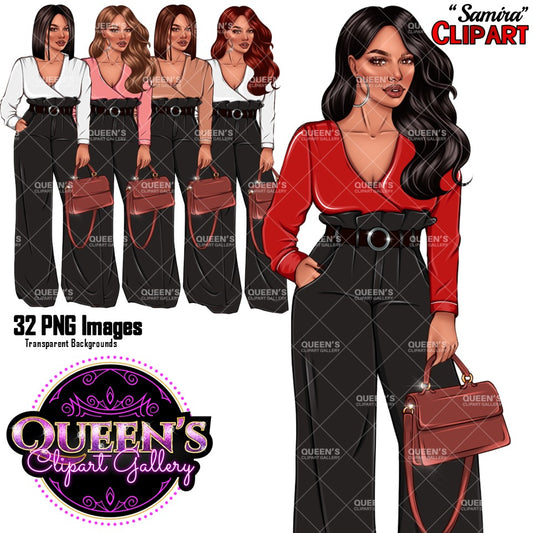 Fashion Woman Clipart PNG Bundle | Business Woman Clipart | Fashion Girl Illustration | Professional Woman PNG | Office Fashion Clipart