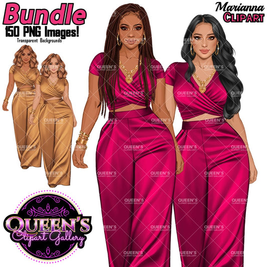 Afro Girl Clipart, Afro Woman Clipart, Fashion Girl Clipart, Fashion Illustration Clipart, Black Girl Magic, Girl Boss, African American Woman