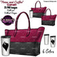 Purse and coffee clipart collection featuring burgundy and black tote bags with travel coffee cups, PNG images with transparent backgrounds.