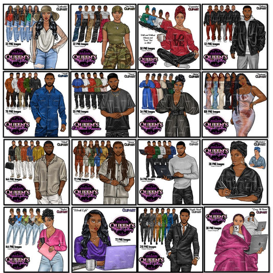 Afro girl clipart | Black girl clipart | Fashion clipart | Black woman clipart | Black girl magic | African American Art