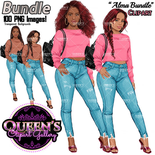 Denim jeans Afro girl, Afro girl clipart, Teenager clipart, Fashion girl clipart, Fashion illustration, Teen Afro girl, Denim Girl Clipart