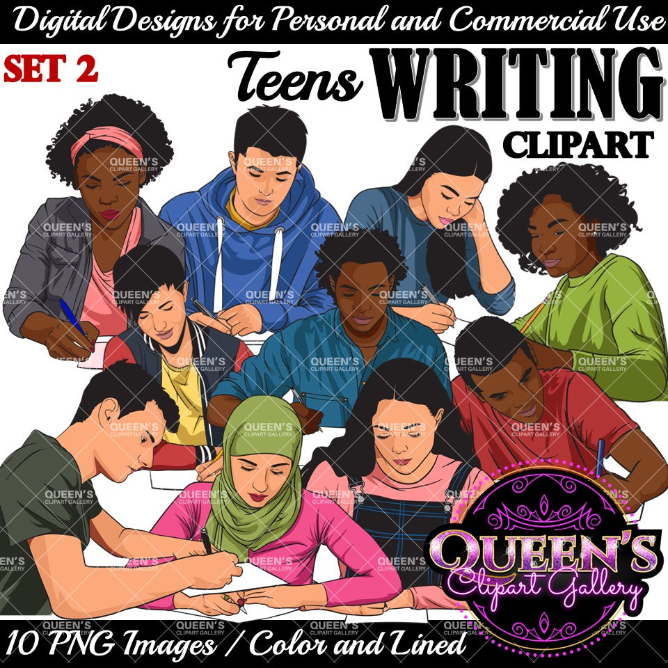 High School Teens Writing Clipart | Teens Writing Clipart | Teenager Clipart