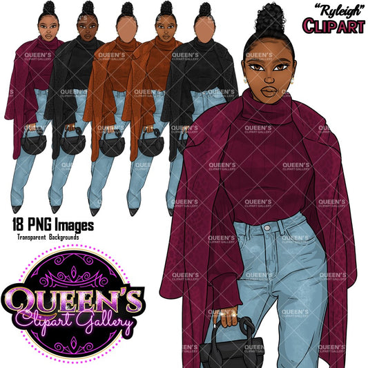 Afro girl clipart, Fashion clipart, Black woman clipart, Black girl magic, Fashion girl clipart, Girl boss clipart, Black girl, Planner girl