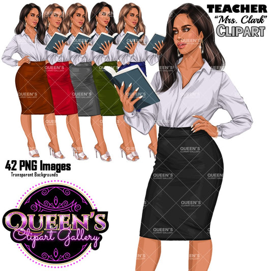 Teacher Clipart | Professional Woman PNG | Business Woman Clipart | Female Educator Illustration | Office Woman Illustration | Fashion Girl
