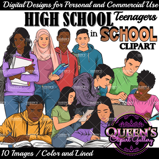 Back to school, Teenagers, School, Students, Male Teen Clipart, Female Teen Clipart, Teenager Girl Clipart, Teenager Boy Clipart, Student Boy Clipart