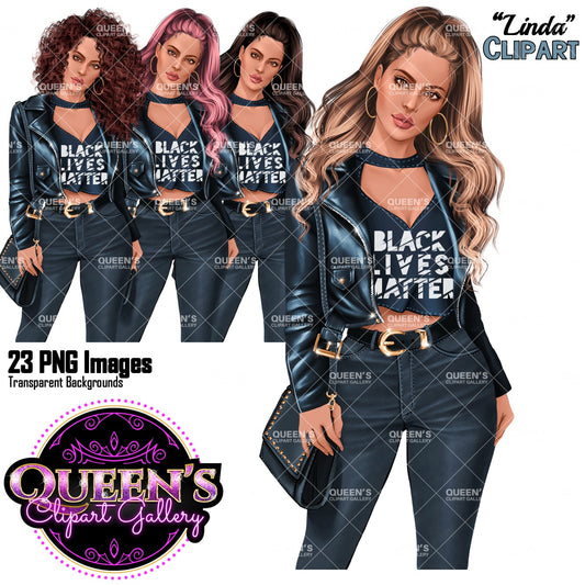 Black Lives Matter Illustration | BLM Woman Clipart | Activist Fashion Clipart | Black Lives Matter PNG