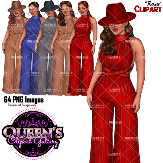 Fashion Woman Clipart PNG | Elegant Jumpsuit Clipart | Woman Illustration | Fashion Illustration PNG