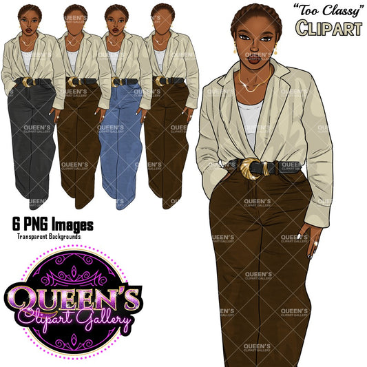 Black Business Woman Clipart PNG | African American Professional Woman Clipart | Office Fashion Clipart | Corporate Woman PNG