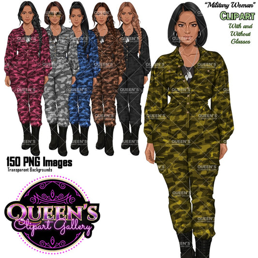 Military Female Soldier | Military Woman Clipart | Female Soldier PNG | Women in Uniform Clipart | Veterans Day Illustration