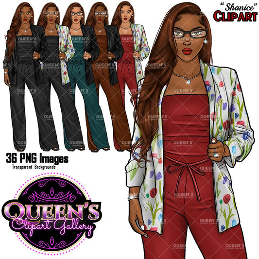 Afro Girl Clipart, Afro Woman Clipart, Fashion Girl Clipart, Fashion Illustration Clipart, Black Girl Magic, Girl Boss, African American