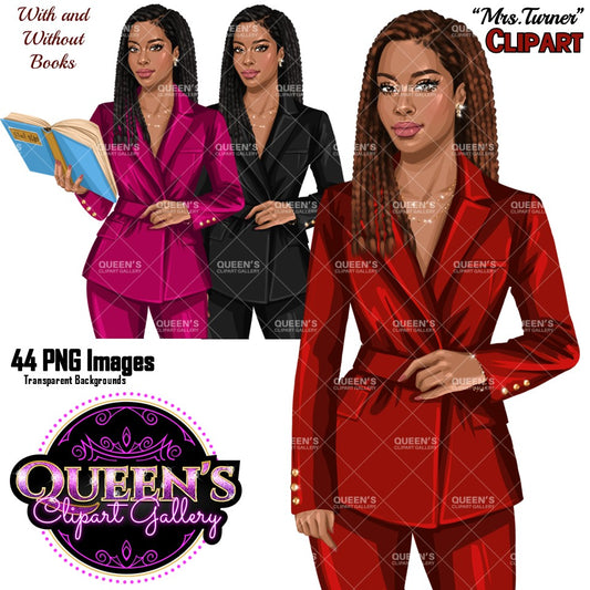 Black Woman Clipart | Professional Woman Clipart PNG | Teacher Clipart Bundle | Business Woman Clipart | Corporate Woman