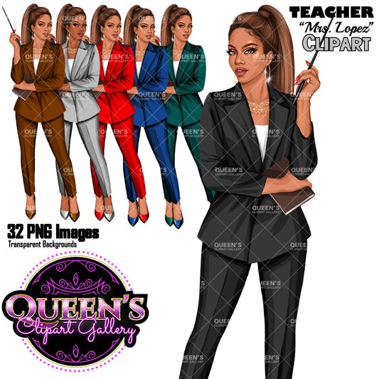 Teacher Clipart | Professional Woman PNG | Business Woman Clipart | Female Educator Illustration | Office Woman Illustration