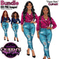 Black woman and white woman fashion clipart wearing ripped denim jeans and colorful leather jackets with braids, Afro and long hairstyles, stylish women PNG clipart with transparent backgrounds