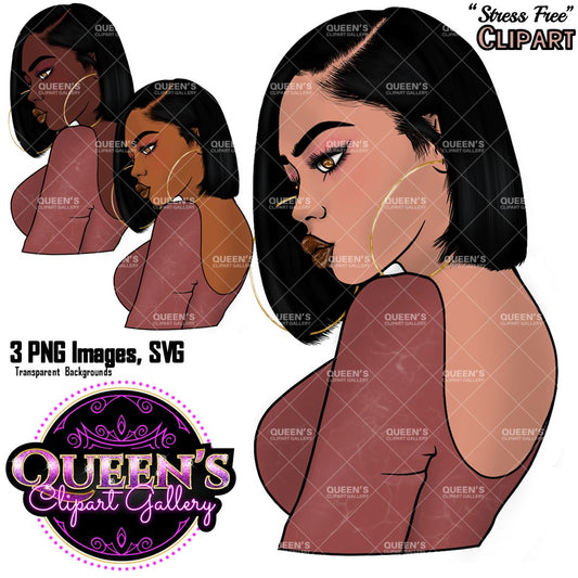 Afro girl clipart | Black girl clipart | Fashion clipart | Black woman clipart | Black girl magic | Fashion girl clipart | Girl boss