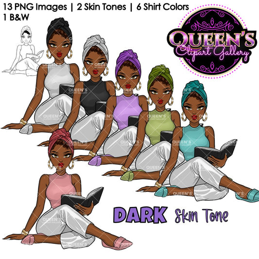 Afro Girl Clipart | Afro Woman Clipart | Stickers, Planner Girl | Business Woman Clipart | Black Girl Magic | Afro Clipart | Booklover