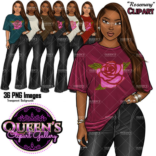 Afro Girl Clipart, Afro Woman Clipart, Fashion Girl Clipart, Fashion Illustration Clipart, Black Girl Magic, Girl Boss, African American