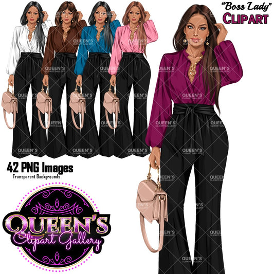 Boss Lady Clipart PNG Bundle | Business Woman Clipart | Professional Woman PNG | Office Fashion Clipart | Fashion Woman
