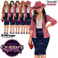 Professional woman clipart in blazer, pencil skirt and fedora hat with transparent backgrounds.