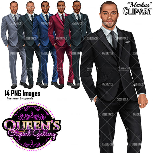 Male Businessman Clipart PNG | Professional Man in Suit Illustration | Men's Fashion Clipart | Man Clipart Illustration