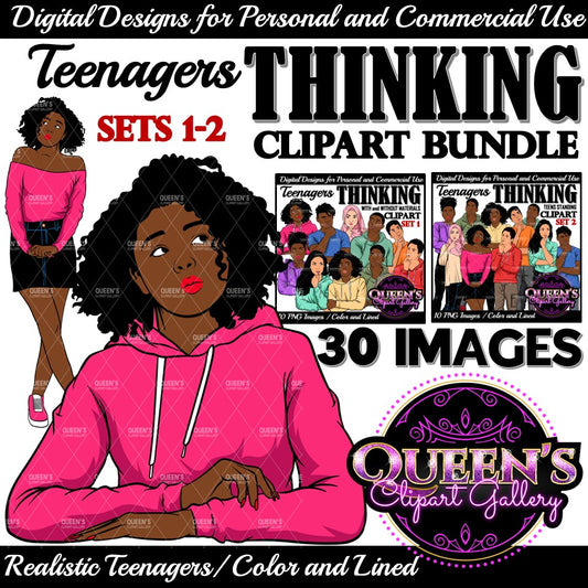Teenagers, Male Teen Clipart, Female Teen Clipart, Teenager Girl Clipart, Teenager Boy Clipart, Student Boy Clipart, Teens Thinking, Student