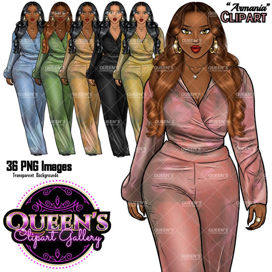 Afro Girl Clipart, Afro Woman Clipart, Fashion Girl Clipart, Fashion Illustration Clipart, Black Girl Magic, Girl Boss, African American