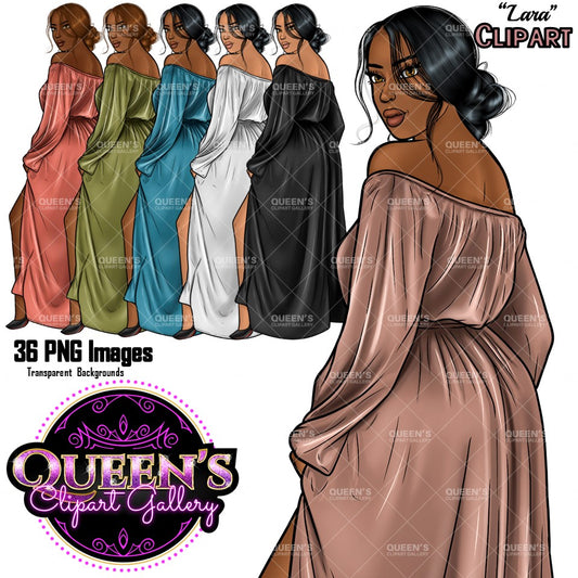 Afro Girl Clipart, Afro Woman Clipart, Fashion Girl Clipart, Fashion Illustration Clipart, Black Girl Magic, Girl Boss, African American