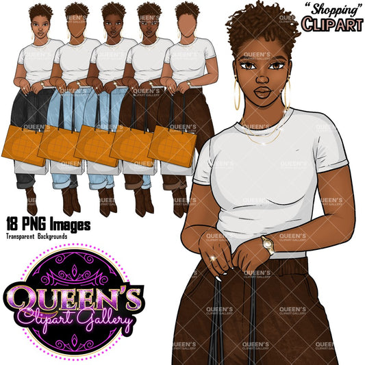 Afro girl clipart, Fashion clipart, Black woman clipart, Black girl magic, Fashion girl clipart, Girl boss clipart, Black girl png, Shopping