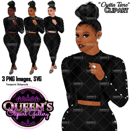 Black girl PNG | Afro girl clipart | Fashion girl clipart | Black woman | Black girl magic | Curvy girl clipart | African American woman