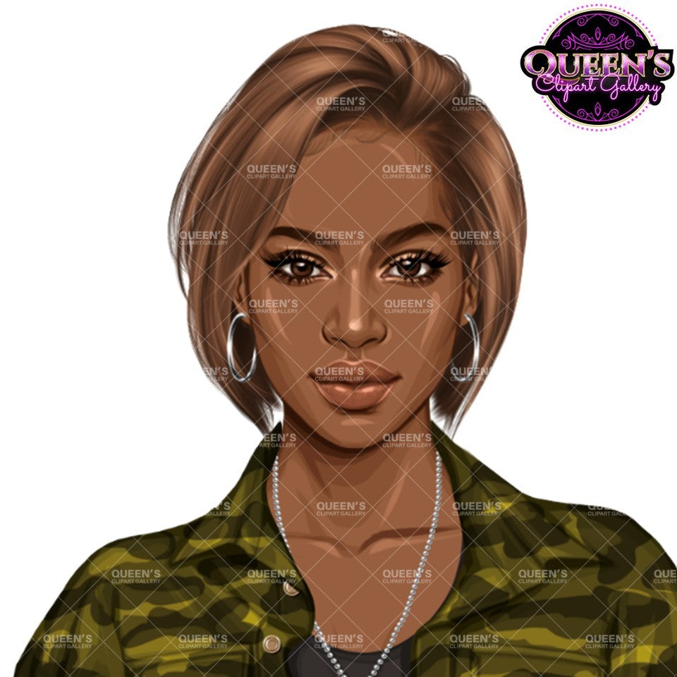 Military Female Soldier | Military Women Clipart | Female Soldier PNG Bundle | Veteran's Day Illustration