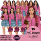 High School Teen Girl Clipart PNG | Diverse Teen Girls Clipart | Fashion Teen Girls | School Girl Graphics | Teenager PNG