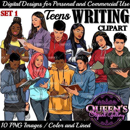 High School Teens Writing Clipart | Teens Writing Clipart | Teenager Clipart