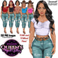 Fashion Woman Clipart Bundle PNG | Cowgirl Woman Clipart | Western Fashion Girls | Denim Fashion Illustration