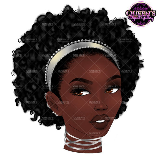 Black Queen Clipart | Afro Woman | Natural Hair Clipart | Black Girl Magic Illustration | Beautiful Black Girl Magic Melanin Black Woman